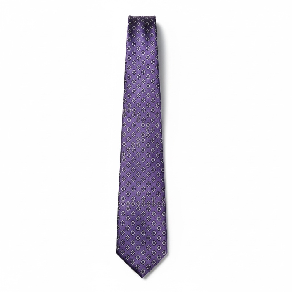 Jos. A. Bank 100%!Silk Purple Diamond Pattern Tie